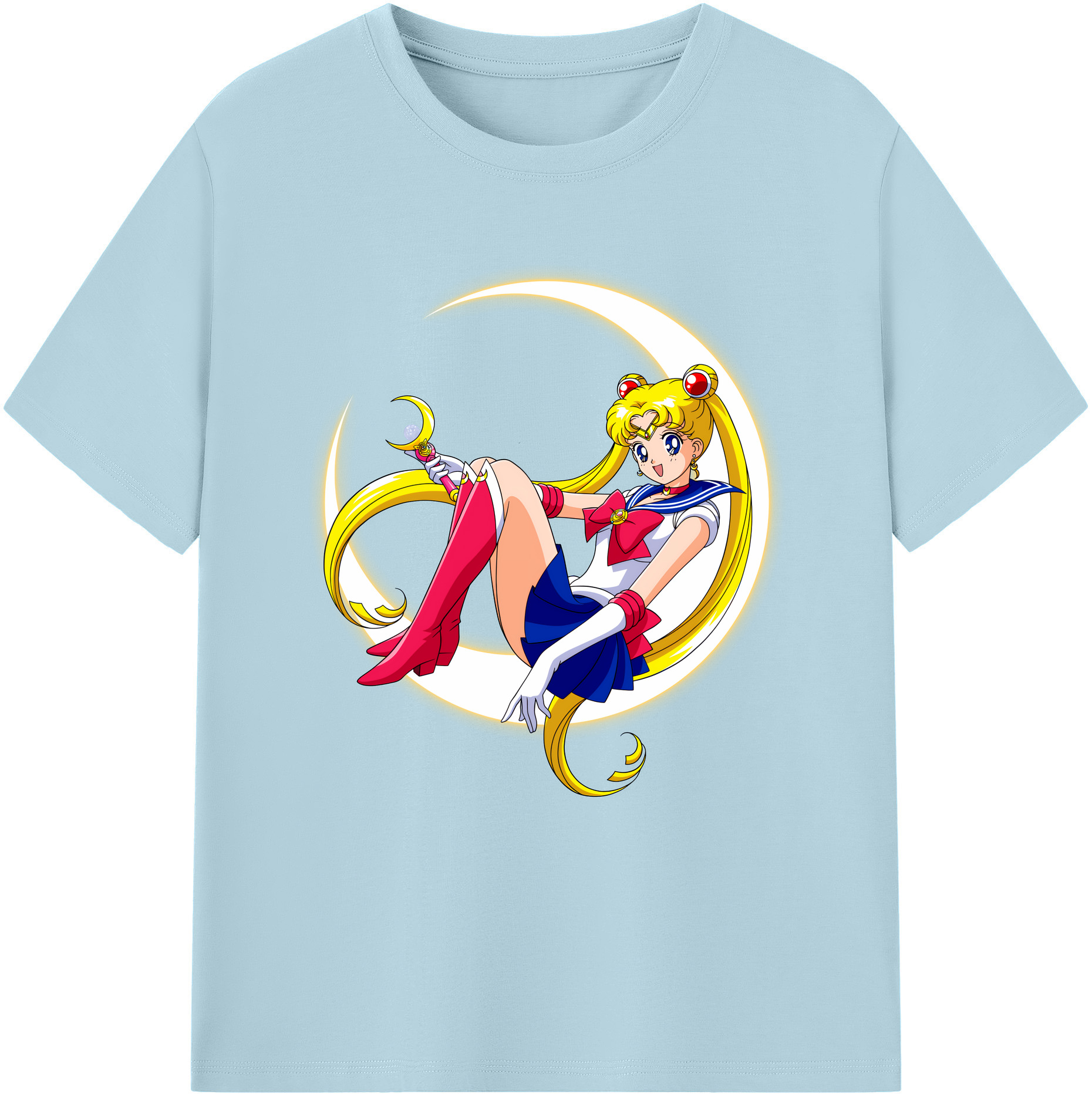 （画像用） 美少女戦士セーラームーン 月野 うさぎ つきの うさぎ Sailor Moon Tsukino Usagi 綿100％半袖Tシャツ（フロントプリント）